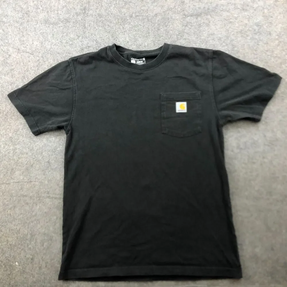Carhartt Shirt Mens Small Black Short Sleeve Workwear Casual Loose * - Picture 1 of 9